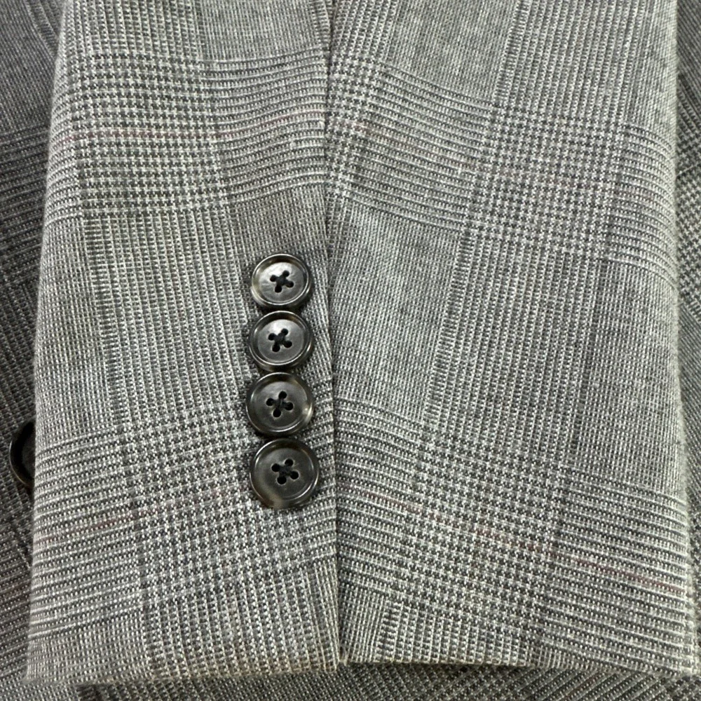Vintage Lacrosse 2 Piece Suit Mens Sz 42L Pants 36 x 30 Gray Glen Plaid USA Made